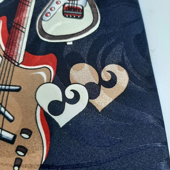 Steven Harris Hand Made Guitar Music Notes Neck Tie - Picture 3 of 4